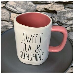 #36 Rae Dunn Sweet Tea Sunshine Pink Coffee Tea Mug Cup Ceramic Artisan Magenta